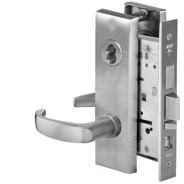 Best Grade 1 Office Mortise Lock, 14 Lever, M Escutcheon, SFIC Housing Less Core, Satin Chrome Finish, Fi 45H7AB14M626 - main